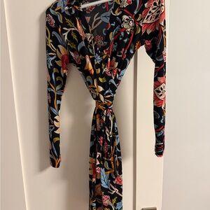 BCBG Multicolor Floral Long Sleeve Dress